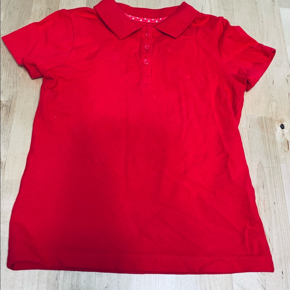 Girls Red Polo short sleeve shirt Size 6